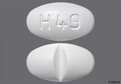 Select the shape (optional). . H 49 white oval pill
